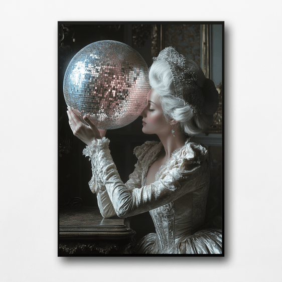 18th Century Baroness Holding A Disco Ball Print