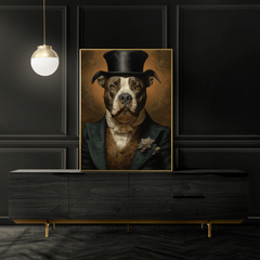 Pitbull Vintage Portrait Print