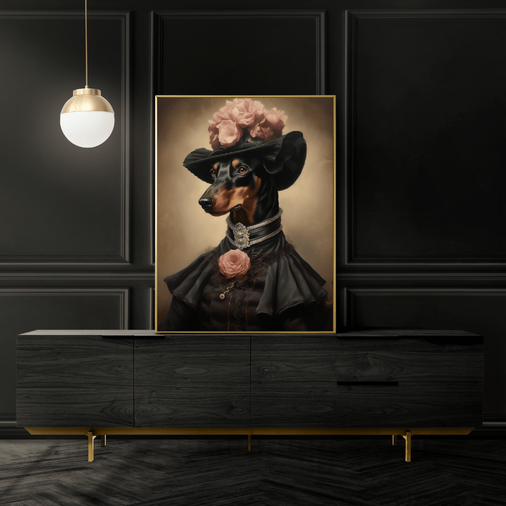 Doberman Vintage Portrait Print