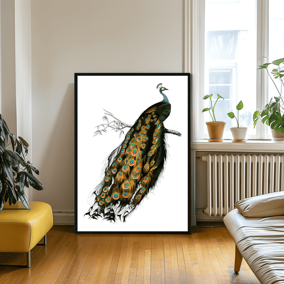 Vintage Peacock Print