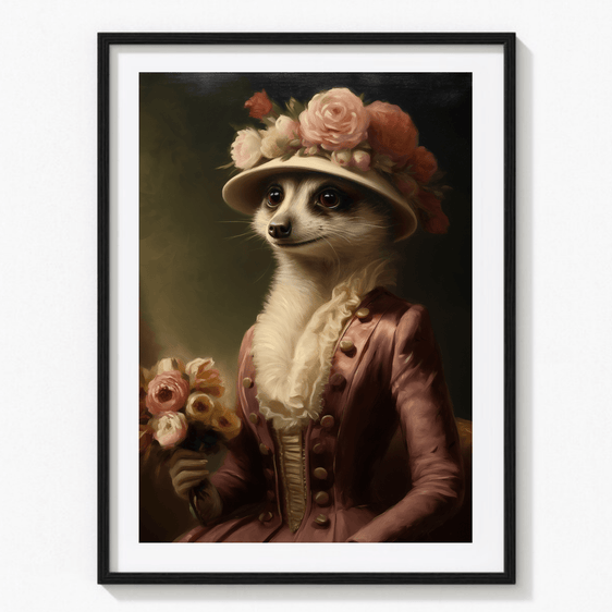 Meerkat Vintage Portrait Print 