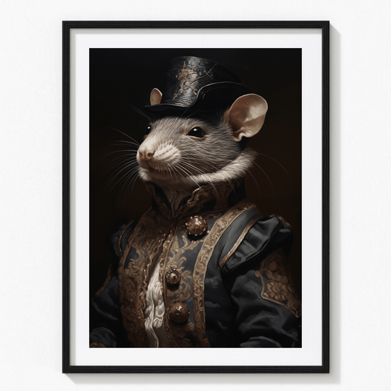 Rat Vintage Portrait Print