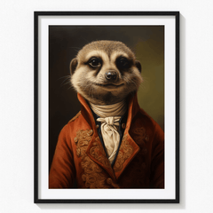 Meerkat Vintage Portrait Print