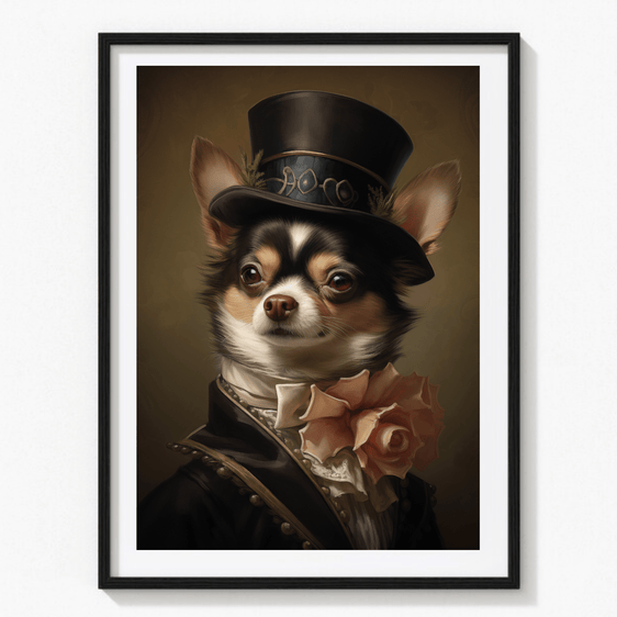 Chihuahua Victorian Portrait Print