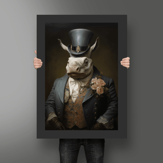 Quirky Rhino Wall Art