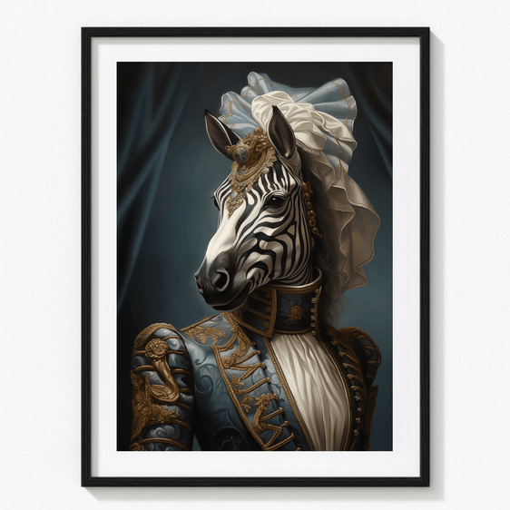 Zebra Animal Portrait Print 