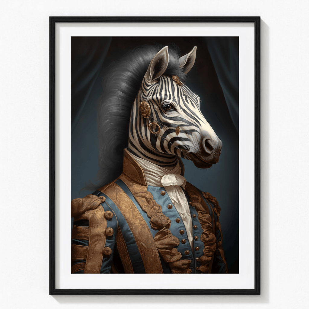 Zebra Animal Portrait Print 