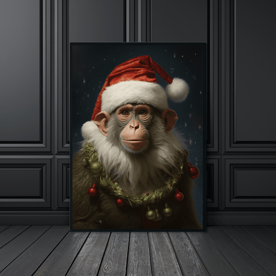 Monkey Vintage Portrait Print 