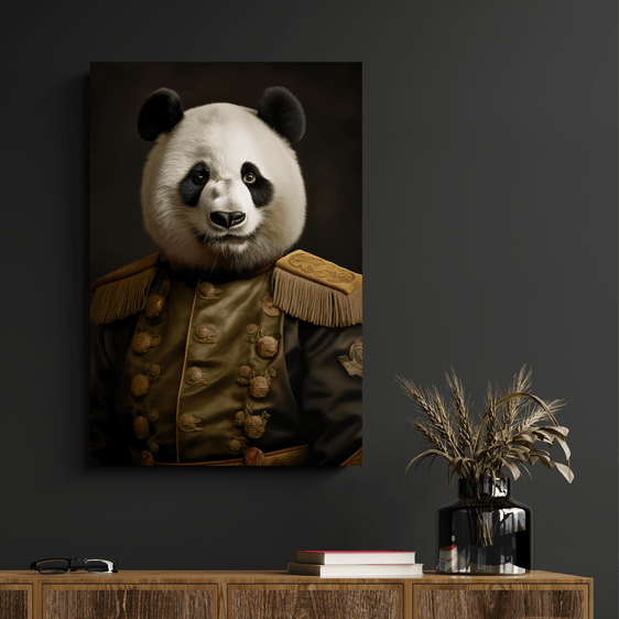 Military Panda Portrait Print 