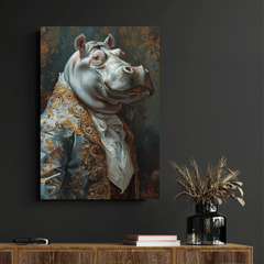 Hippo Portrait Print
