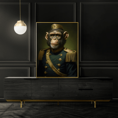 Military Monkey Portrait Print