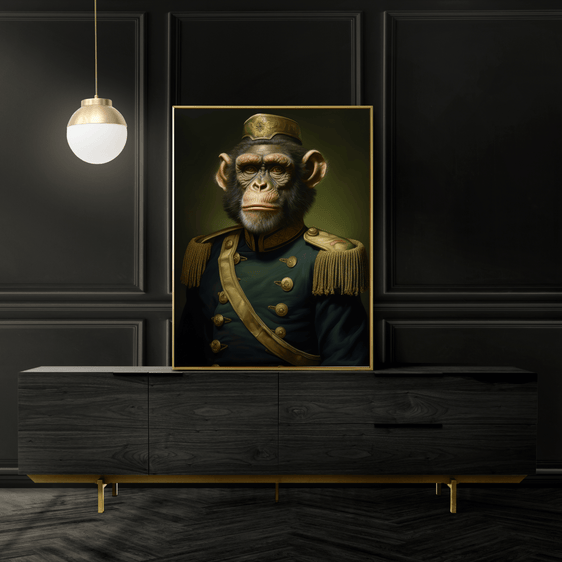 Military Monkey Portrait Print