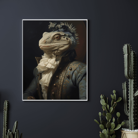 Iguana Vintage Portrait Print 