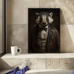 Badger Vintage Portrait Print