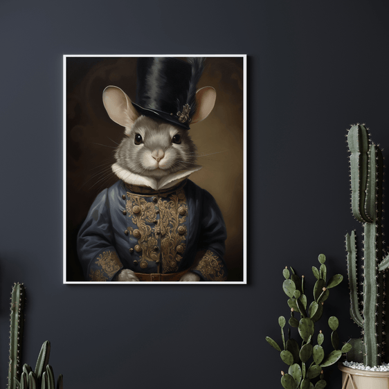 Chinchilla Vintage Portrait Print 