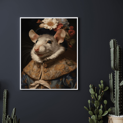 Rat Vintage Portrait Print