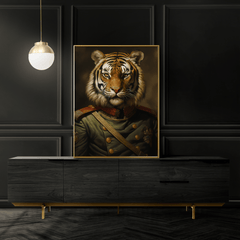 Military Tiger Portrait Print 