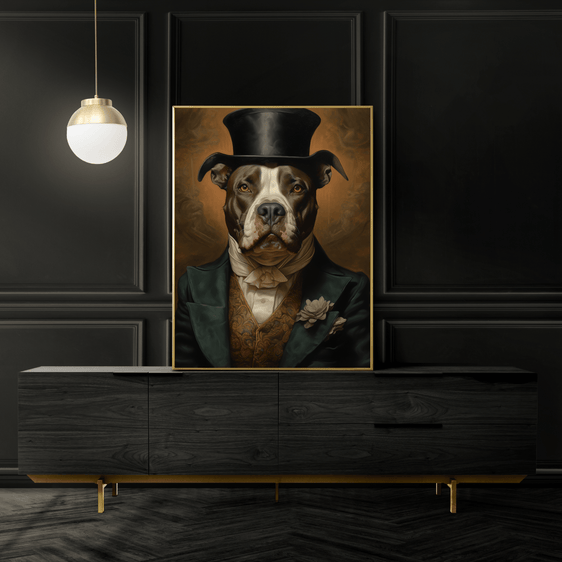 Pitbull Vintage Portrait Print 