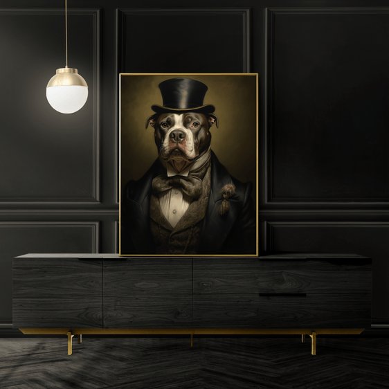 Pitbull Vintage Portrait Print 