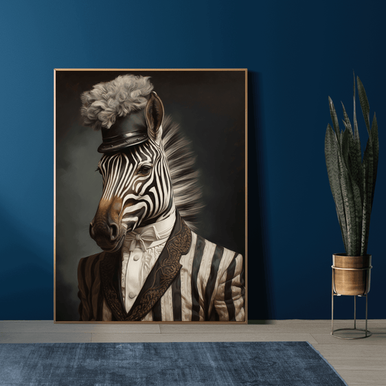 Zebra Animal Portrait Print 