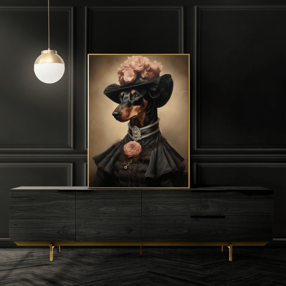 Doberman Vintage Portrait Print