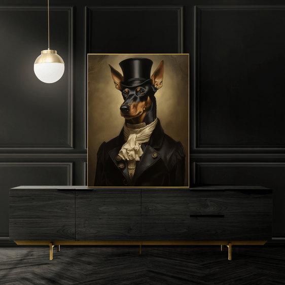 Doberman Vintage Portrait Print