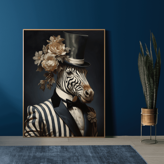 Zebra Animal Portrait Print 