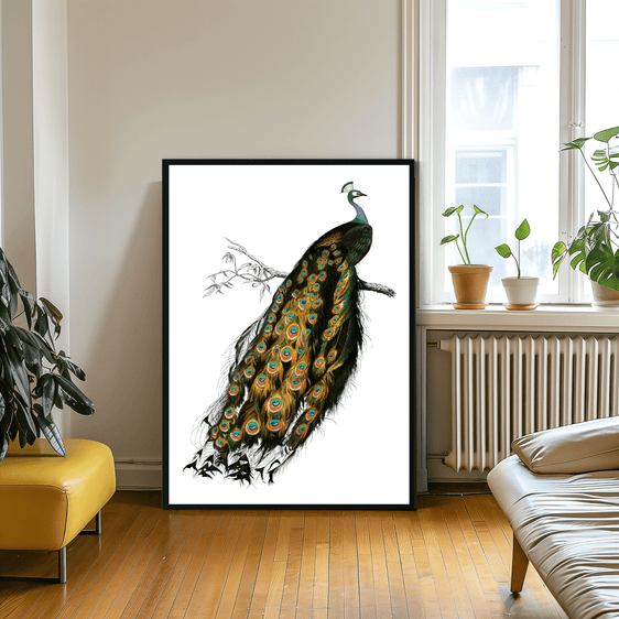 Vintage Peacock Print 