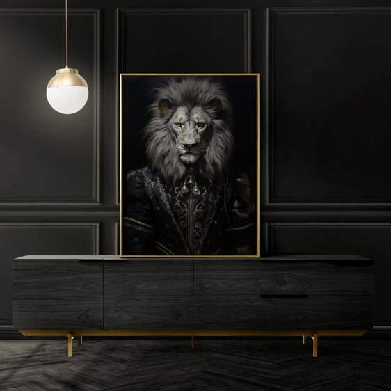 Gothic Lion Portrait Print