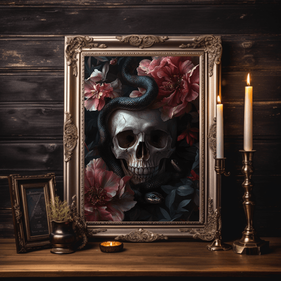 Floral Skull Print