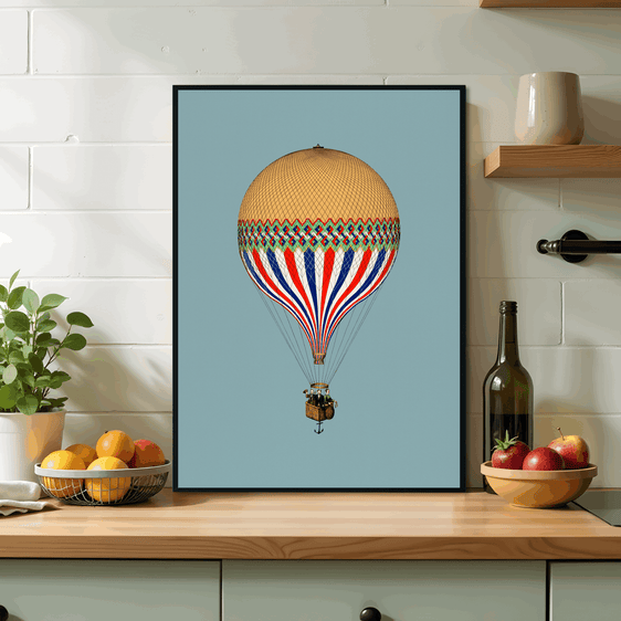 Vintage Hot Air Balloon Print