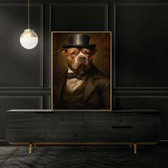 Pitbull Vintage Portrait Print